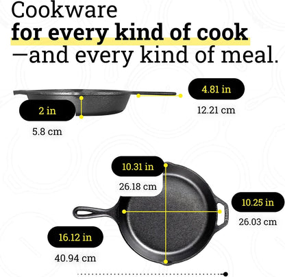 Cast Iron 5-Piece Set, Pfas-Free Pre-Seasoned Kitchen Set | Pfas-Free Cast Iron Set Includes Skillets, Griddle & Dutch Oven for Non-Toxic Everyday Cooking, Made in USA8