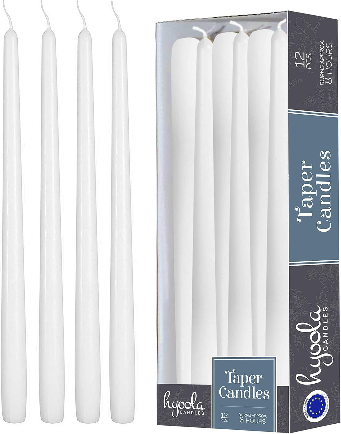 12-pack-tall-taper-candles-10-inch-white-dripless-unscented-dinner-candle-paraffin-wax-with-cotton-wicks-8-hour-burn-time