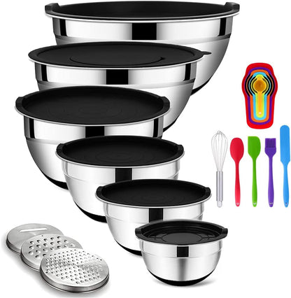 20PCS Stainless Steel Mixing Bowls with Airtight Lids Set1