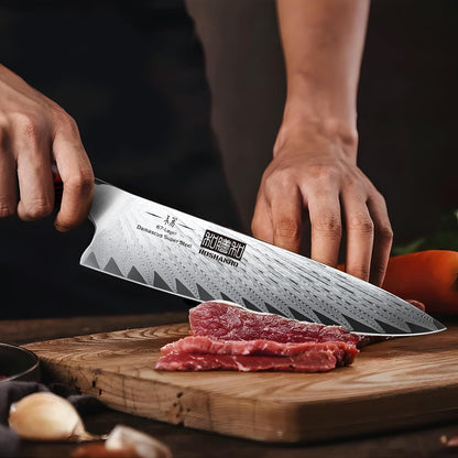 Knife Set with Block, 7PCS Damascus Knife Set with Sharpener | 67 Layers Damascus Steel, Professional Kitchen Knife Set with Ergonomic G10 Handle, Razor Sharp Chef Knife & Gift Box7