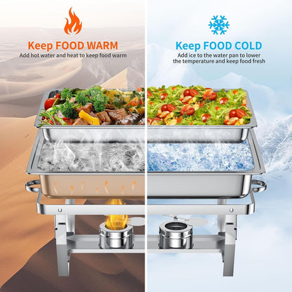 Chafing Dishes for Buffet Set – 4 Pack Chafers & Food Warmers with Lids | Makes Setup Easy for Weddings, Parties, Catering Events, and Buffet Serving2