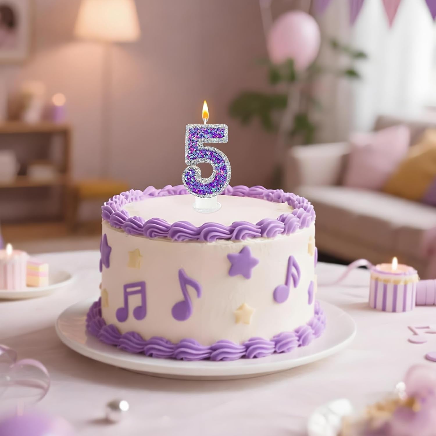 k-pop-number-5-birthday-candle-star-glitter-filled-number-candle-purple-silver-fantasy-cake-topper-for-birthday-party-decoration