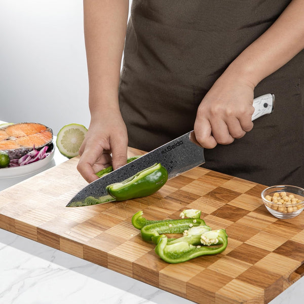 Seido Takoizu 12-Piece VG-10 Damascus Knife Block Set, Acacia Block8