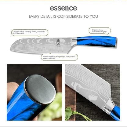 Knife Set, 14Pcs Japanese Knives Set, Multiple Colour Premium German Stainless Steel Chef Knife Set6