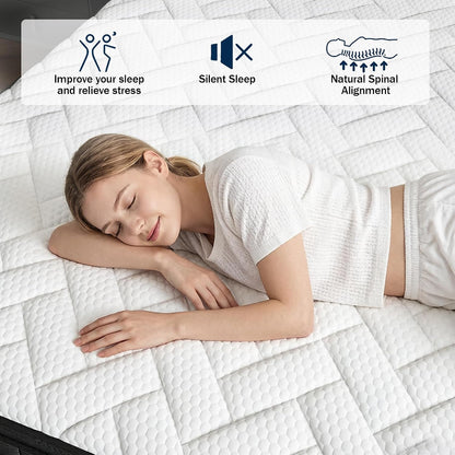 Twin Mattress 12 Inch, Memory Foam Hybrid Pocket Spring Medium Firm in a Box, Cooling Breathable Bedding for Home Bedroom（12 Twin）4