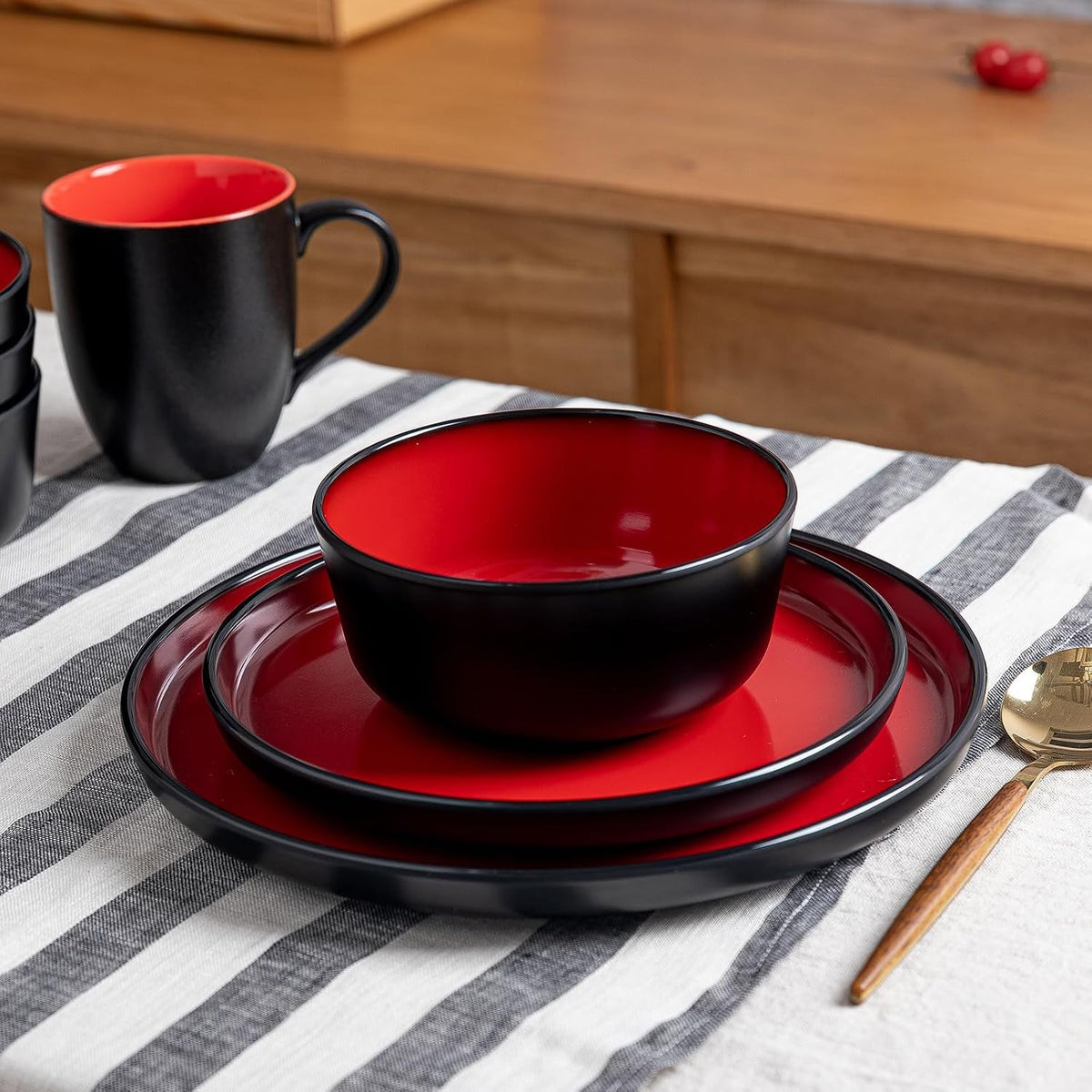 melamine-12-piece-modern-dinnerware-set-kitchen-plates-and-bowls-sets-luxury-2-tone-red-and-black-ceramic-look-dish-set-for-4-christmas-luxury-dinnerware-dishes-set