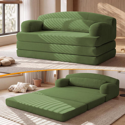 57.1" Trifold Boneless Couch for Living Room, Convertible Sofa Bed1