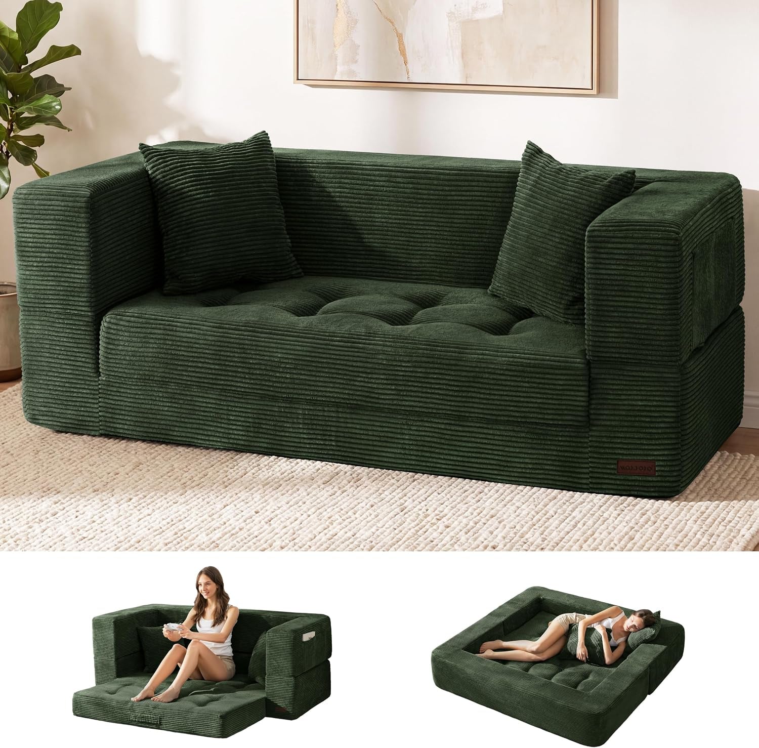 folding-sofa-bed-convertible-boneless-loveseat-couch-with-pillow