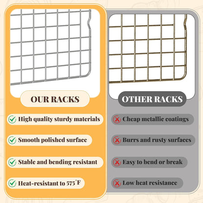 Cooling Racks for Cooking and Baking - 2 PCS 10" X 15" Grid Wire Baking Rack for Oven Cooking, Baking, Grilling, Roasting - Dishwasher Safe Bacon Rack - Fits Jelly Roll Cookie Sheet Pan7