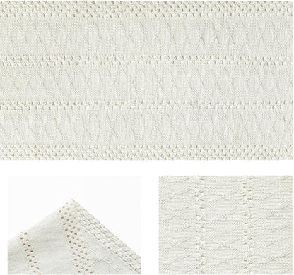 Beige Woven Farmhouse Hollow Table Runner 12X72 Inch5