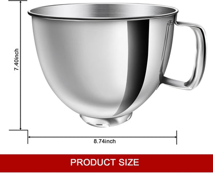 5QT Mixer Bowl for All Kitchenaid 4.5-5QT Tilt-Head Stand Mixers4