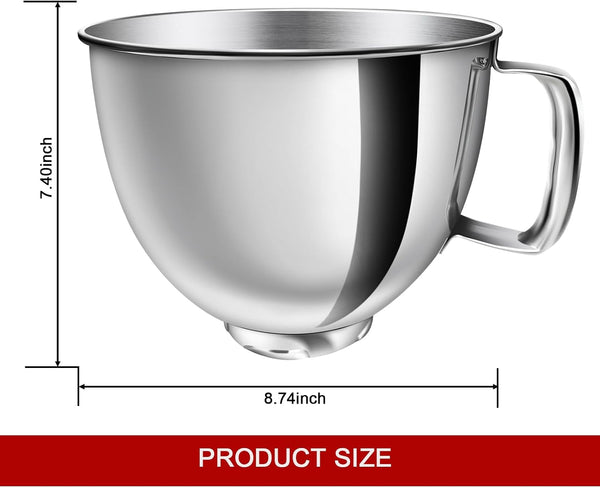 5QT Mixer Bowl for All Kitchenaid 4.5-5QT Tilt-Head Stand Mixers4