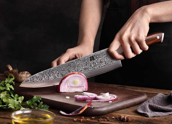 10 Inch Damascus Chef Knife Kitchen Knife Sharp Gyuto Knife Stainless Steel Fashion Professional Chef'S Knife with Rosewood Handle6
