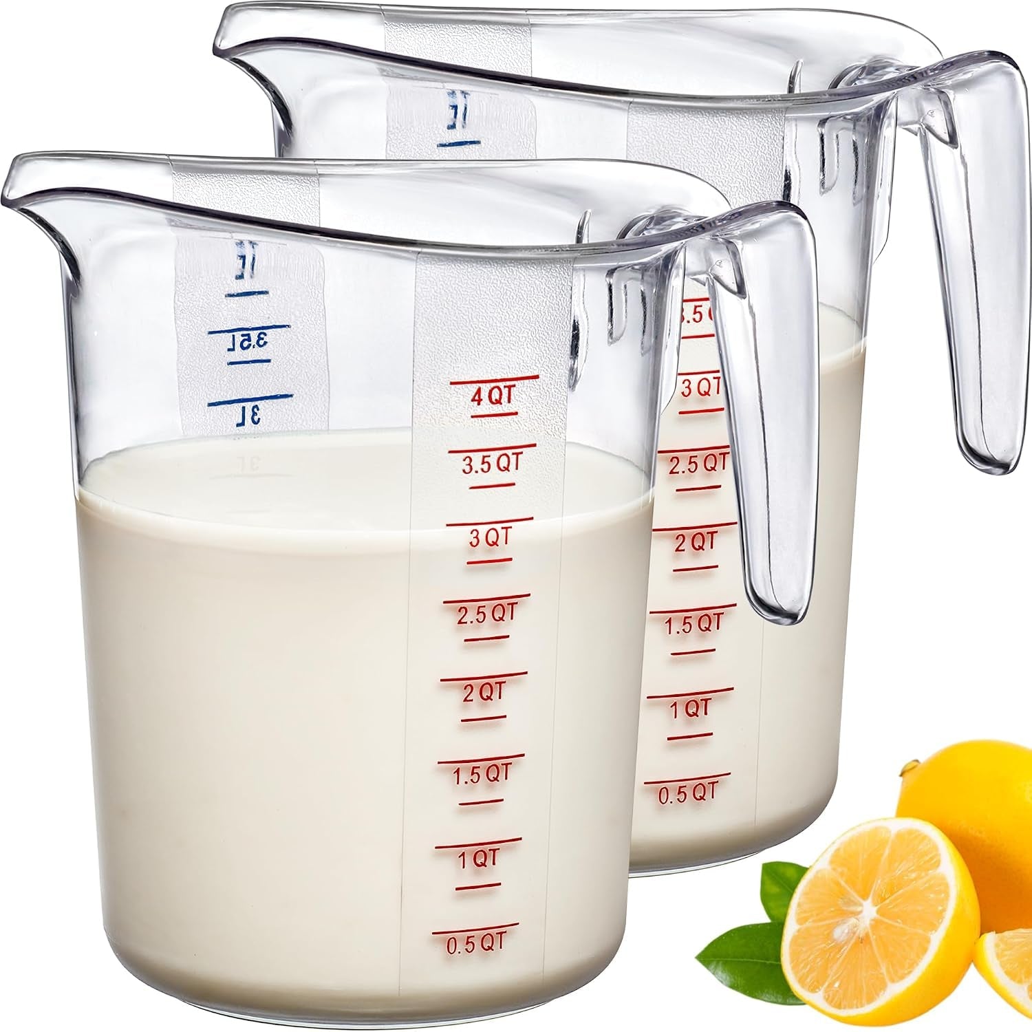 melissa-128-ounce-plastic-measuring-pitcher-2-pack-16-cup-4-quart-food-grade-measuring-jug-unbreakable-stackable-dishwasher-safe-great-for-oil-vinegar-flour-and-more