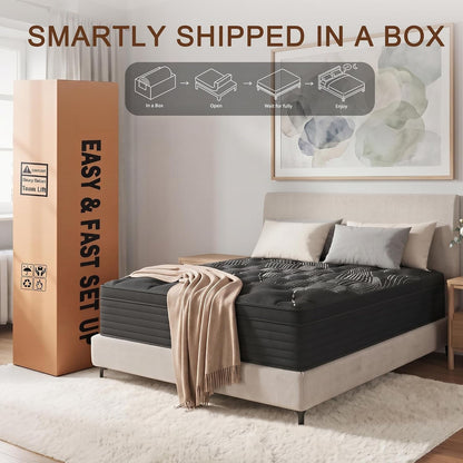 King Size Mattress,12Inch Thickness Hybrid Memory Foam Mattress in a Box9
