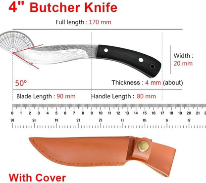 Meat Cleaver,Cleaver Knife 4 Inch Outdoor Portable Knife Sharp Bone Cutting Knife Straight Camping Hunting Fishing Butcher Boning Knives Meat Cleaver Knife with Cover, LAMAJIGA58442