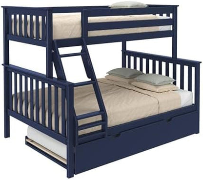 Max & Lily Classic Twin over Full Bunk Bed with Trundle, Blue3