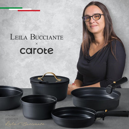 20Pcs Pots and Pans Set Non Stick, Detachable Handle Cookware Sets | Ultra Nonstick, Space Saving, Dishwasher & Oven Safe, Non-Toxic Kitchen/Apartment/Camping/Rv/ Traveling, Black9