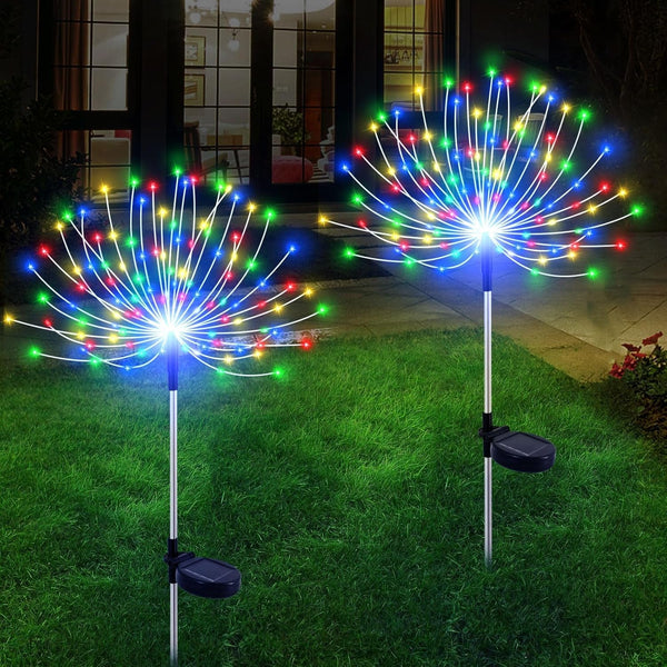 Solar Garden Lights Outdoor Waterproof, 2 Pack 120 LED1