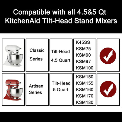 Mixer Bowl Fit for Kitchen Aid, 4.5-5 Quart Stainless Steel Mixing Bowl8