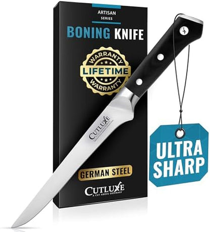 7" Fillet Knife for Fish & Meat and 6" Boning Knife – Razor Sharp, Flexible High Carbon German Steel, Full Tang Ergonomic Handle Design3
