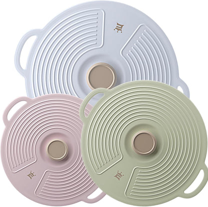 Silicone Lids for Bowl 3 Pack, Microwave Splatter Cover with 3 Sizes Reusable Heat Resistant Lids Fits Bowls, Plates, Pots, Pans, Skillets, Stove Top, Oven, Fridge Dishwasher Safe1