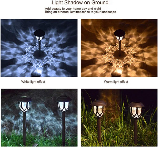 10 Pack Solar Lights Outdoor Decorative, Solar Pathway Lights Outdoor, Solar Powered Garden Yard Lights for Walkway Sidewalk Driveway. (Black, Cool White)5