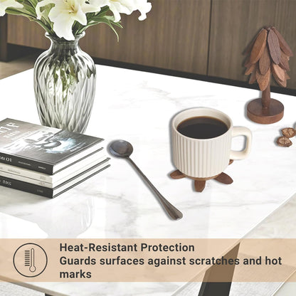 Wooden Tree-Shaped Coasters Set for Coffee Table, Kitchen7