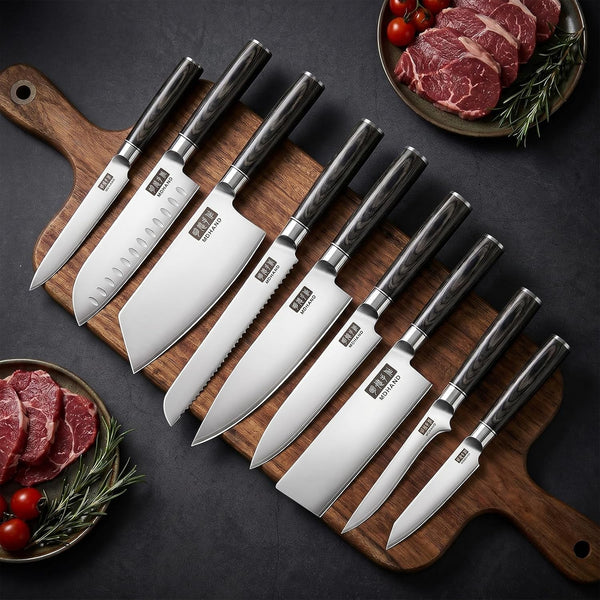 Chef Knife Set with Roll Bag, Ultra Sharp Japanese Kitchen Knife Set8