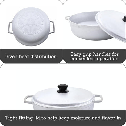 Traditional Caldero Made in Colombia with Lid, 4.8 Quart, Silver | Ideal for Rice and Stews, Perfect for Traditional Hispanic Recipes2
