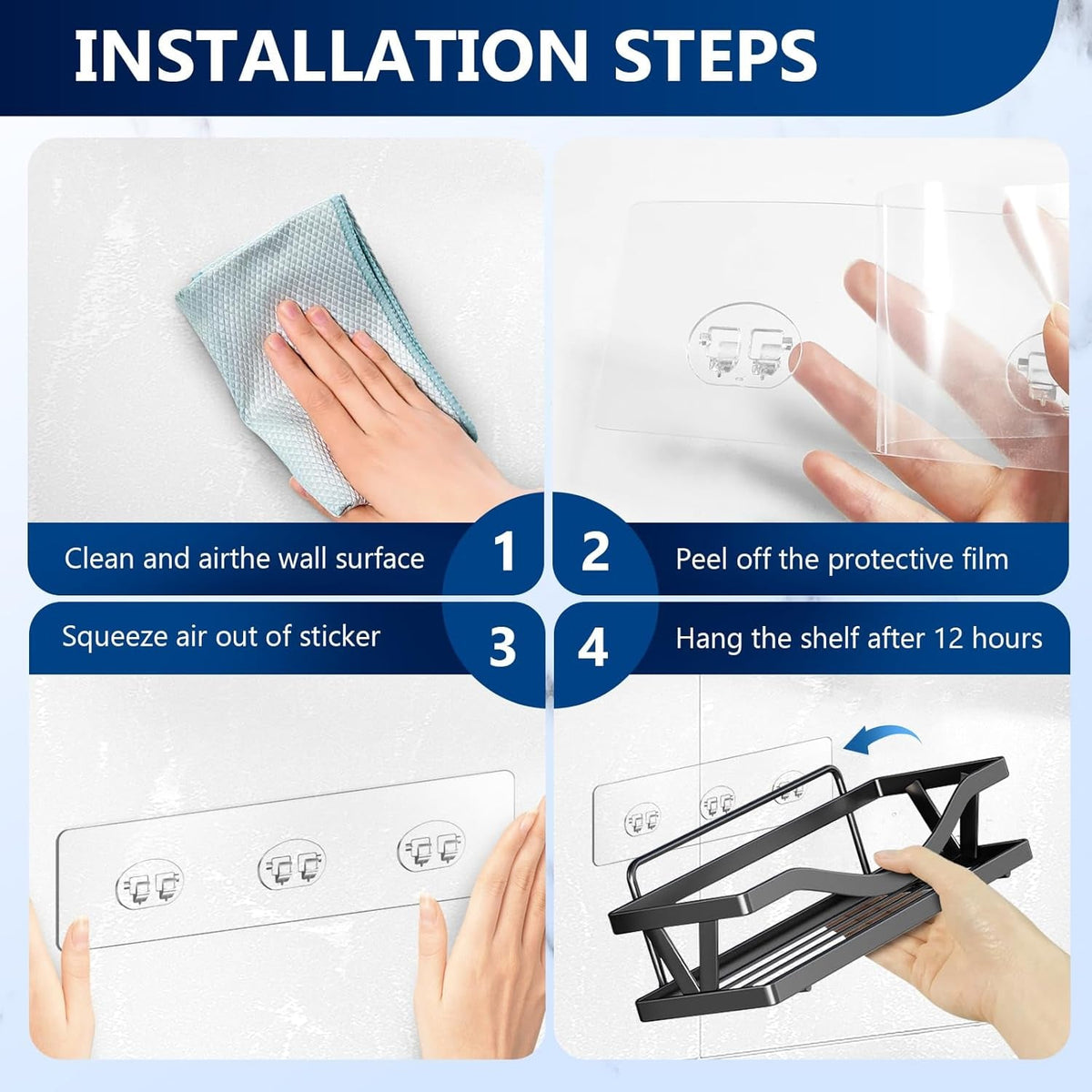 14-pack-shower-caddy-adhesive-replacement-strong-adhesive-hooks-waterproof-shower-adhesive-strips-no-drilling-for-bathroom-storage-shelves