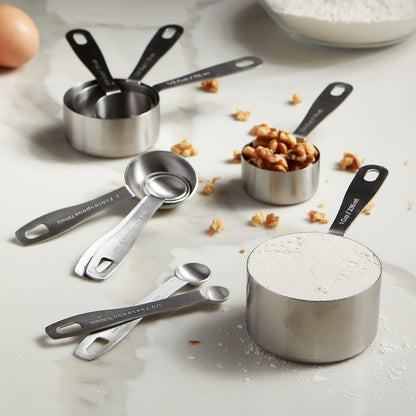 5-Piece Stainless Steel Measuring Cups Set - Heavy Duty Metal Measuring Cups with 1/8 Cup Size - Engraved Imperial & Metric Markings for Dry & Liquid Baking Ingredients, Stackable7