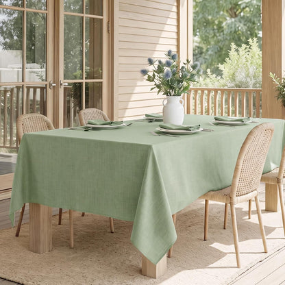 Rectangle Tablecloth Waterproof Linen Textured Table Cloth Stain and Wrinkle Resistant Washable, Decorative Fabric Table Cover for Dining, Party and Camping (Sage Green, 52 * 70)9