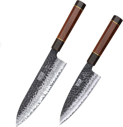 6 Inch Deba Knife, Japanese VG10 High Carbon Steel Kitchen Knife for Sushi Sashimi & 8 Inch Japanese Gyuto Chef Knife, 7 Layers High Carbon Steel VG-10 Kitchen Knife1