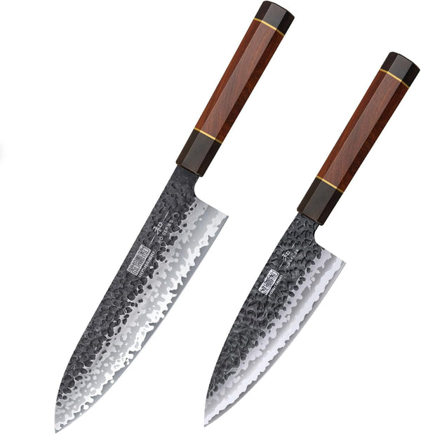 6 Inch Deba Knife, Japanese VG10 High Carbon Steel Kitchen Knife for Sushi Sashimi & 8 Inch Japanese Gyuto Chef Knife, 7 Layers High Carbon Steel VG-10 Kitchen Knife1