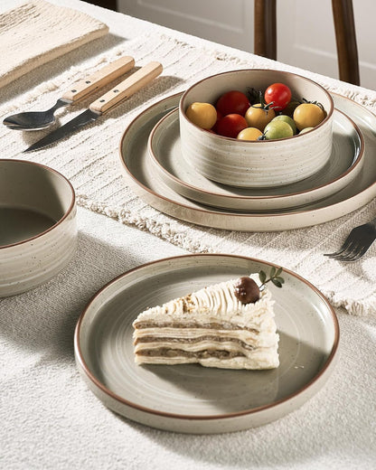 Stellar 24-Piece Stoneware Dinnerware Set, Matcha Green7