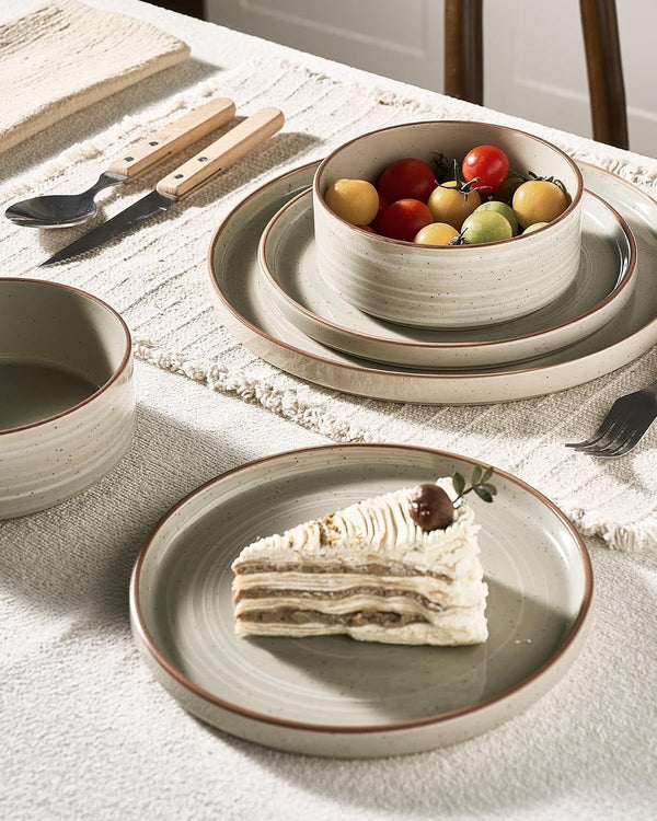 Stellar 24-Piece Stoneware Dinnerware Set, Matcha Green7