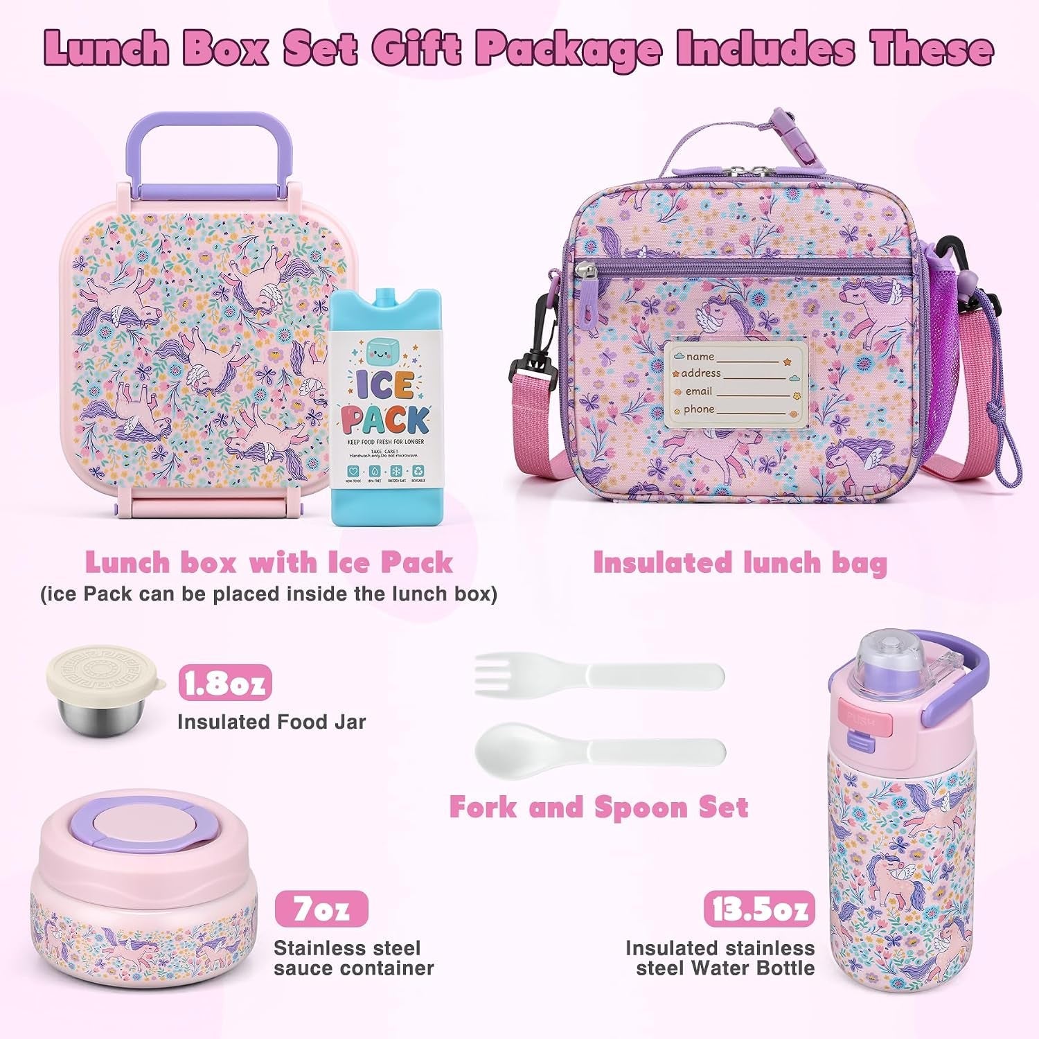bento-lunch-box-for-kids-with-7oz-soup-thermo-insulated-stainless-steel-kids-water-bottle-with-straw-and-insulated-lunch-bag-leak-proof-lunch-food-container-with-ice-pack-for-schoolpink-horse