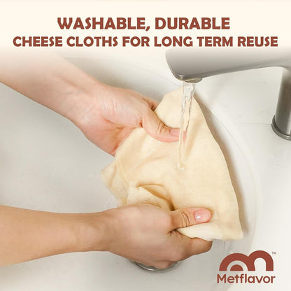 12Pcs Unbleached Cheese Cloths for Straining 20X20Inch Reusable Value Pack | 100 Grade Cotton Cheese Cloth Bag for Straining Hemmed 4 Edges, Muslin Cloth Strainer for Baking, Juicing, Crafts Making5