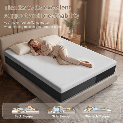 Queen 12 Inch Hybrid Mattress in a Box, Medium-Firm, Memory Foam with Individually Pocketed Coils, Zoned Support, Motion Isolation, Certipur-Us Certified5