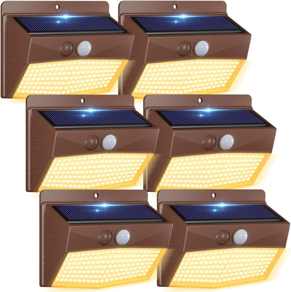 6 Pack Solar Motion Sensor Lights Outdoor Waterproof with 3 Modes1