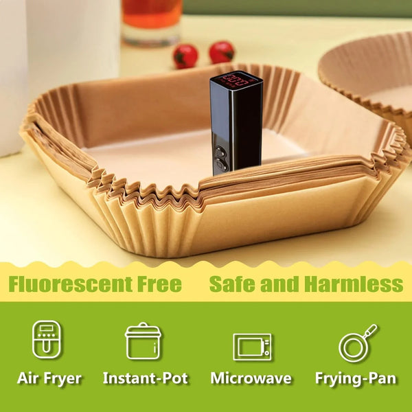 Air Fryer Liners 10 Inch, Square Airfryer Liners Large Air Fryer Parchment Paper Liners, Non-Stick Air Fryer Disposable Paper Liners Oil Resistant, Waterproof for Baking Roasting, 150PCS6