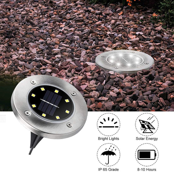 Solar Ground Lights Outdoor, 8 LED Waterproof White,8 Pack7