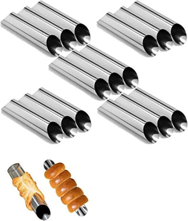 Cannoli Tubes, 5 Inch Large Stainless Steel Cannoli Forms Non-Stick Cream Horn Danish Pastry Molds for Croissant Shell Cream Roll Pack of 151