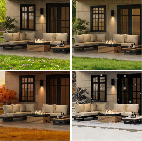 Patio Conversation Sets with Fire Pit, Modular Outdoor Sofa6