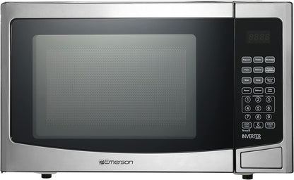 1.2 Cu. Ft. Microwave Oven with Inverter, Timer & LED Display, 1000W, 10 Power Levels, 8 Pre-Programmed Settings, Removable Glass Turntable with Child Safe Lock, MWI1212SS, Stainless Steel1
