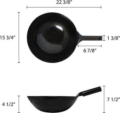 '- 16-Inch Iron Wok Made in Taiwan-Traditional Stir Fry Pan for Chinese Japanese & Cantonese Cooking Large Wok for Stir-Frying Frying5