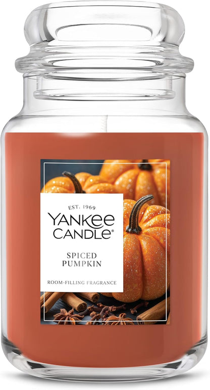Yankee Candle Spiced Pumpkin, Fall Scented Candle, 22Oz Large Jar with up to 150 Hour Burn Time, Giftable1