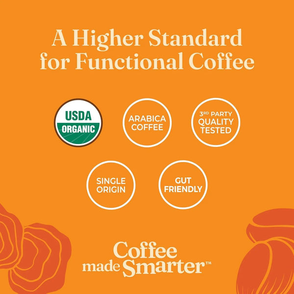 Four Sigmatic Organic Focus Mushroom Ground Coffee | Dark Roast, Organic Coffee with Lion'S Mane & Chaga Mushroom for Mental Clarity & Energy Support | 12Oz Bag7
