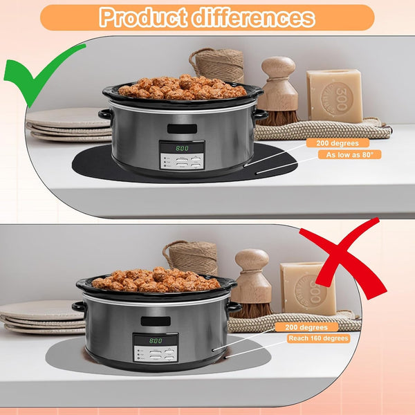 2 Pack Slow Cooker Heat Resistant Mat for Hamilton - Oval Fits Mat Pot Better Saves Space,Double-Sided Design (Stable & Easy Movement), 17.32X11.81 Inch, Countertop Protection6